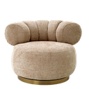 Swivel Chair Phedra Taupe | Brass